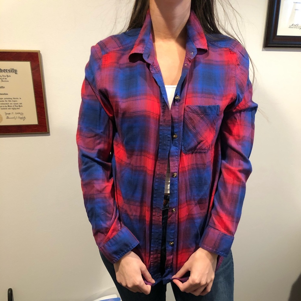 American eagle plaid button down